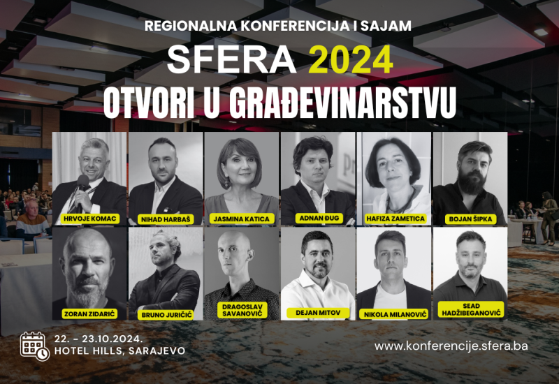 Konferencija "Sfera 2024: Otvori u građevinarstvu" uskoro u Sarajevu